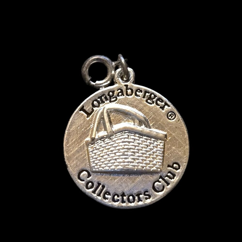 Longaberger Collectors Club 10th Anniversary Silver Tone Basket Charm Round